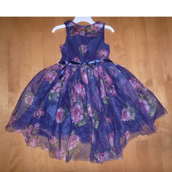 Girls Lilt Hi Lo Sheer Floral Party Dress Size XS 4/5 Sm 6/6X Med 7/8 Summer NWT - Picture 2 of 3